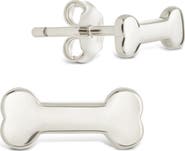 Sterling Forever Give a Dog a Bone Stud Earrings