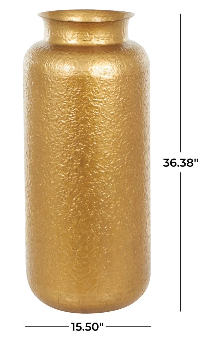 VIVIAN LUNE HOME Gold Metal Vase, Alternate, color, Gold