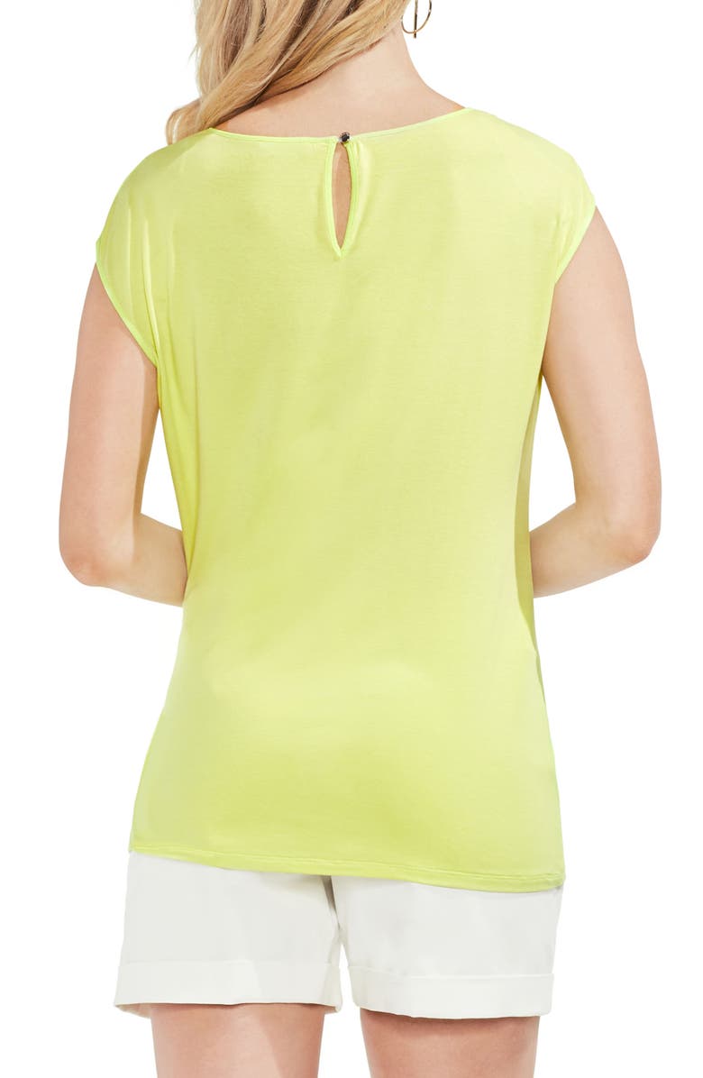 Vince Camuto Side Tie Ruched Stretch Crepe Top, Alternate, color,