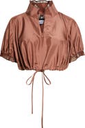 KIM SHUI Luana Crop Silk Taffeta Puff Top