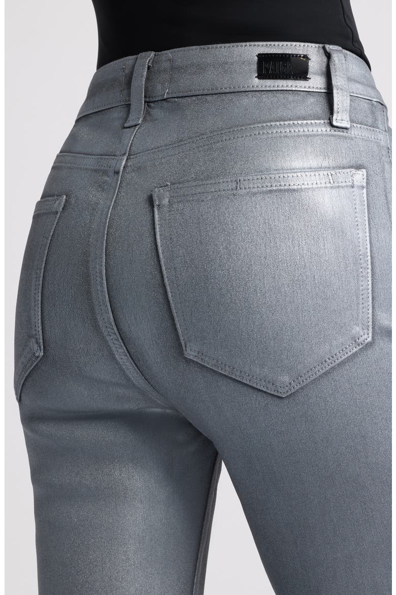 Claudine Coated High Waist Ankle Flare Jeans Jeans, Alternate, color, SILVER SHIMMER LUXE COATING