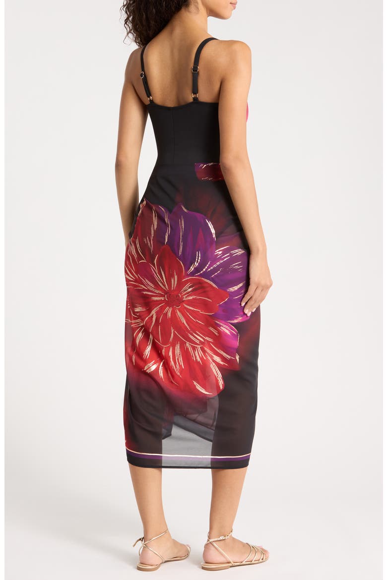Petali Rosa Cover-Up Pareo, Alternate, color, BLACK/ MULTI