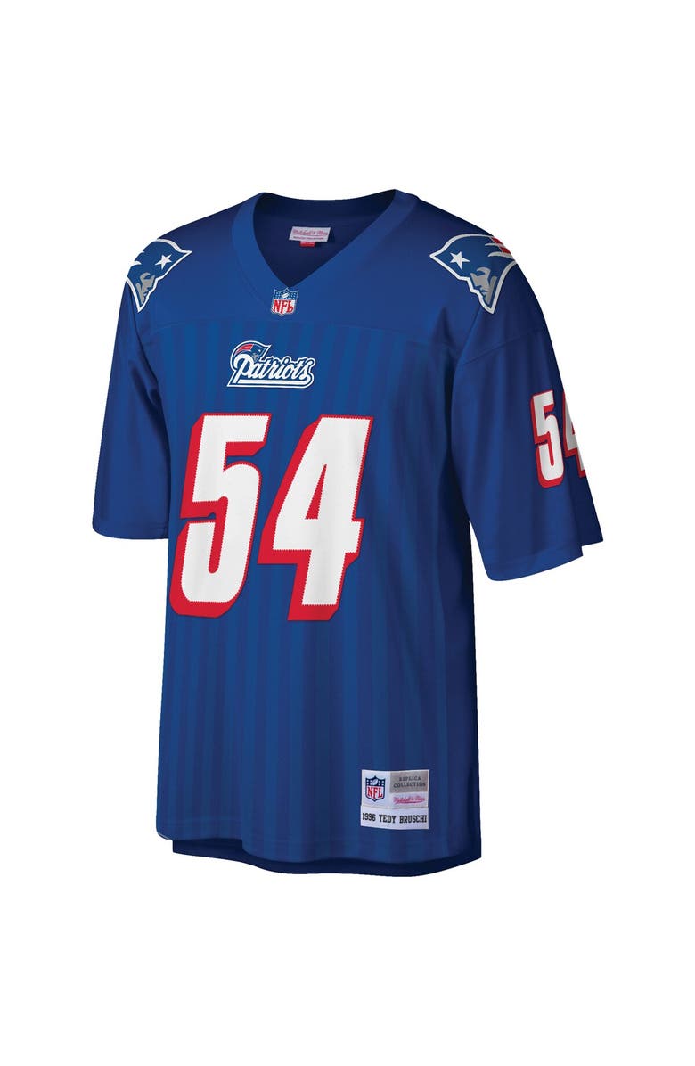 Mitchell & Ness Men's Mitchell & Ness Tedy Bruschi Royal New England Patriots Big & Tall 1996 Retired Player Replica Jersey, Alternate, color, Royal
