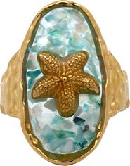 Gemini Jewelry Starfish Statement Ring with Sculpted Design