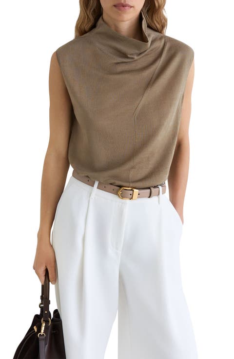 Honey Mock Neck Wool Shell