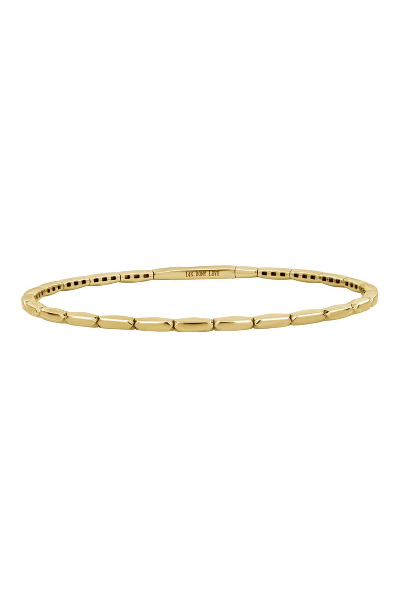 14K Gold Bar Flexible Bracelet, Main, color, YELLOW