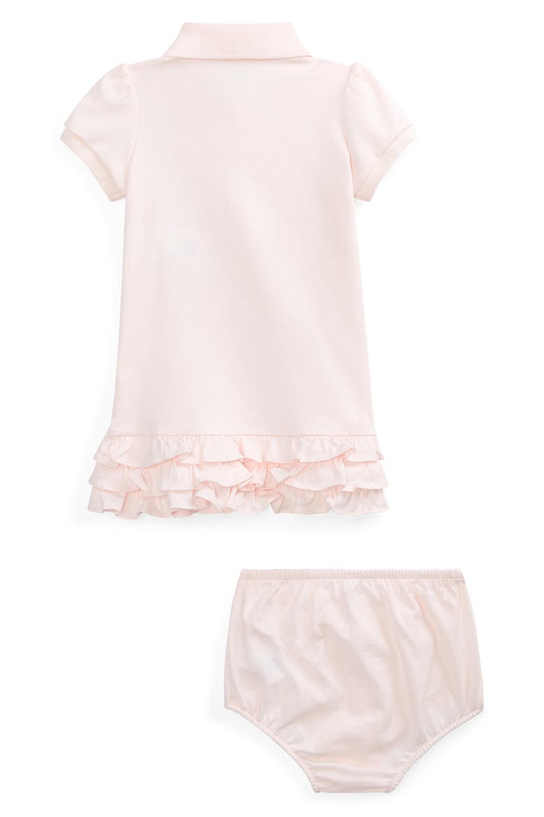 'Cupcake' Ruffle Hem Polo Dress & Bloomers, Alternate, color, DELICATE PINK