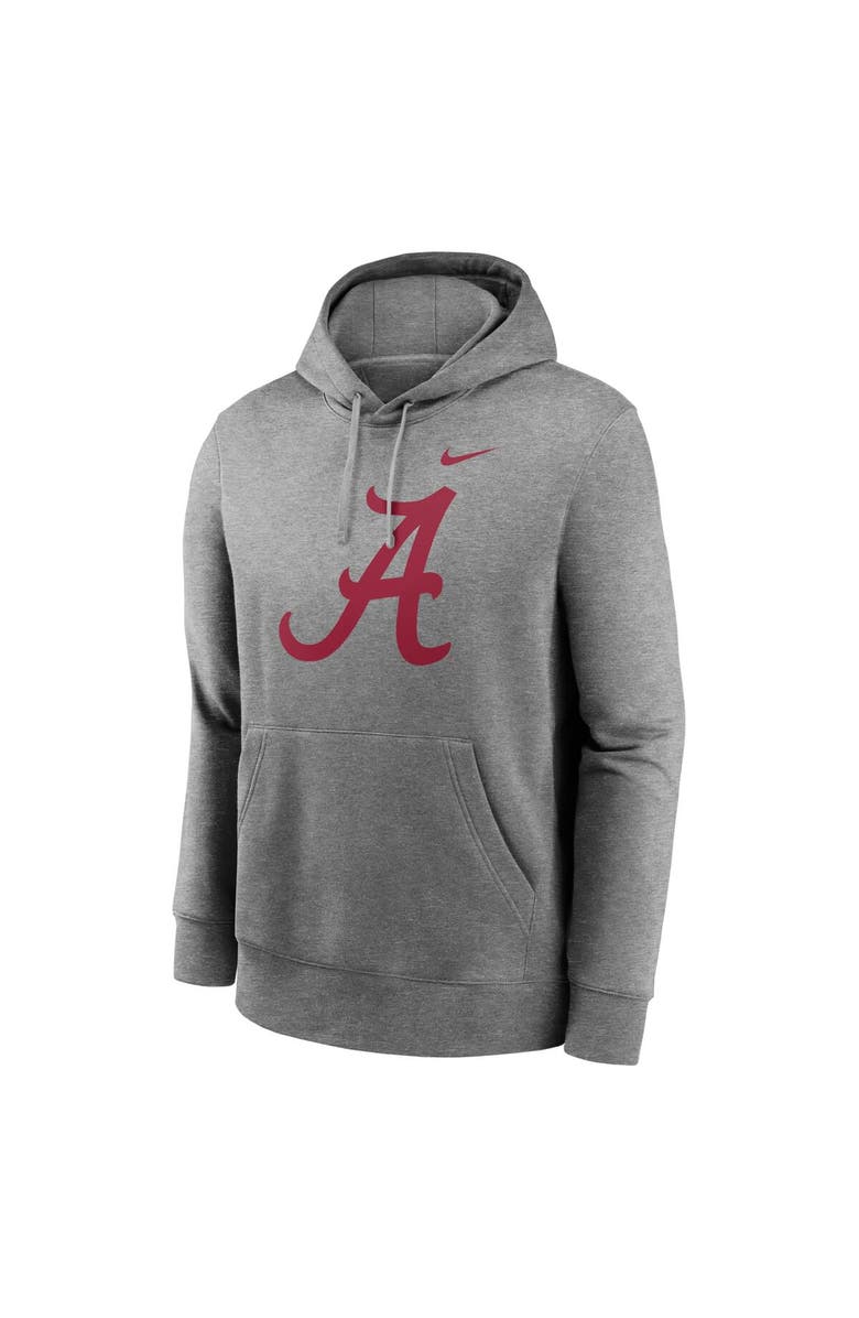 Nike Men's Nike Heather Gray Alabama Crimson Tide Primetime Evergreen Club Fleece Pullover Hoodie, Alternate, color, Heather Gray