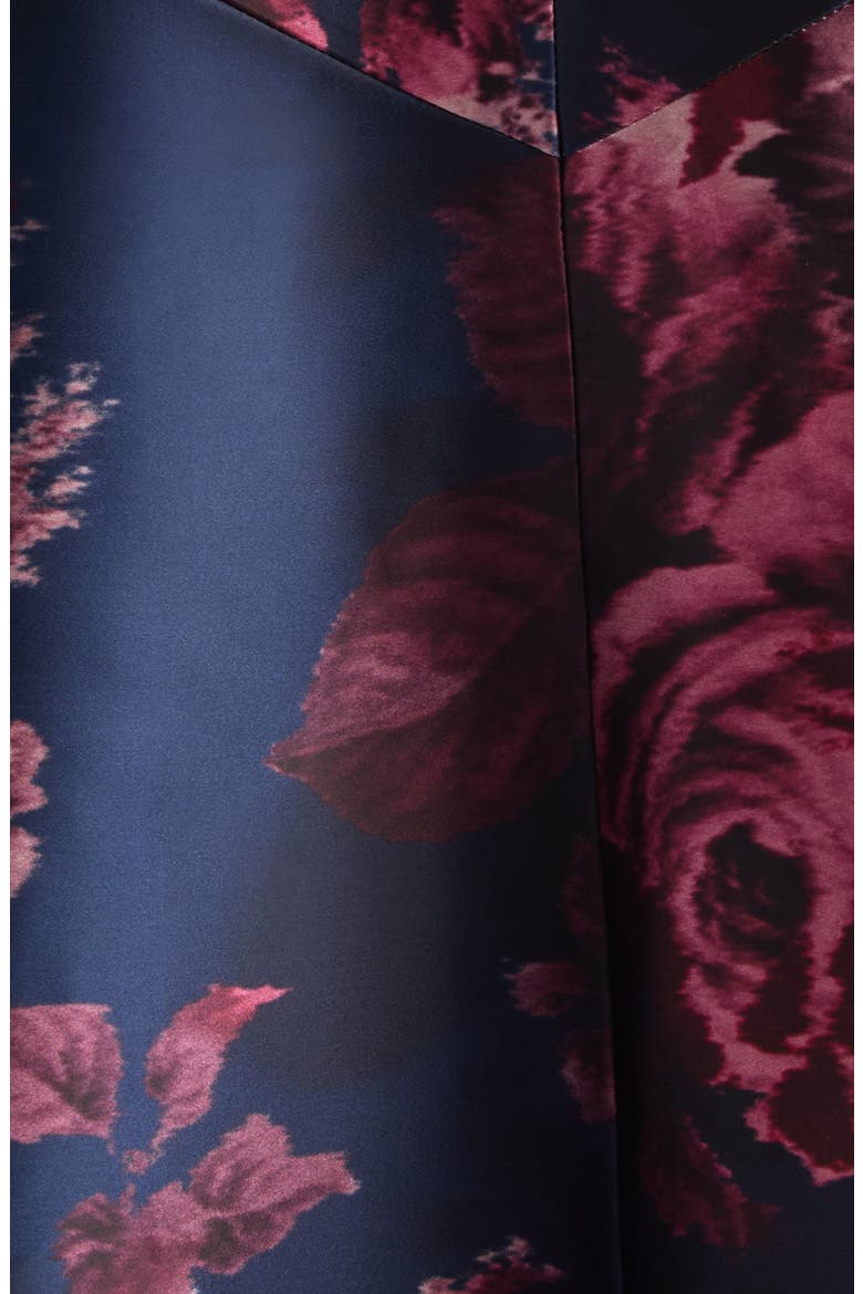 Floral Duchesse Satin Corset Dress, Alternate, color, FONTEYN ROSE INK