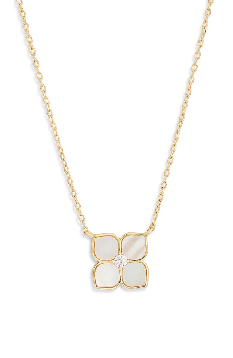Argento Vivo Sterling Silver Mother of Pearl Flower Pendant Necklace, Alternate, color, Gold