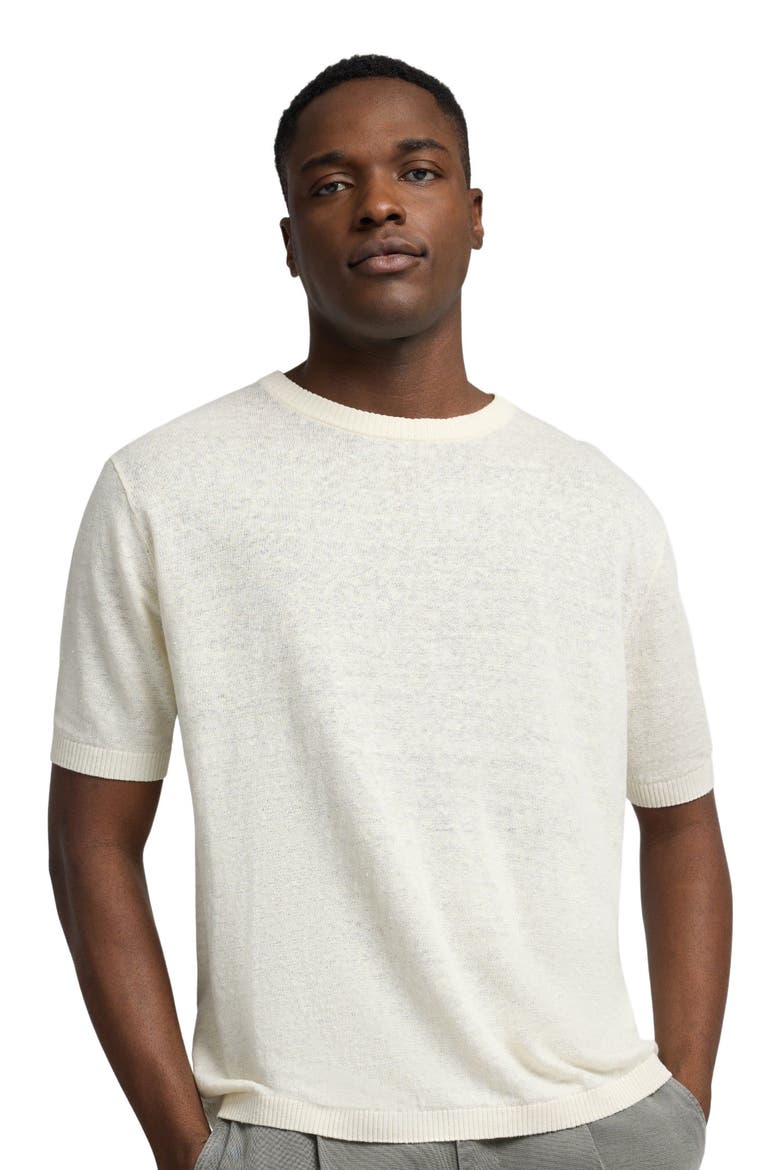 Linen Knit T-Shirt, Alternate, color, Egret