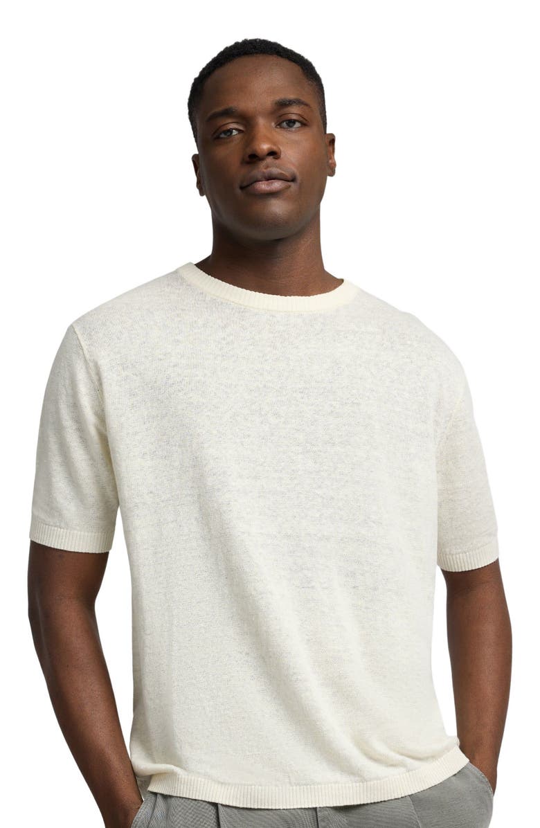 Onia Linen Knit T-Shirt, Alternate, color, Egret
