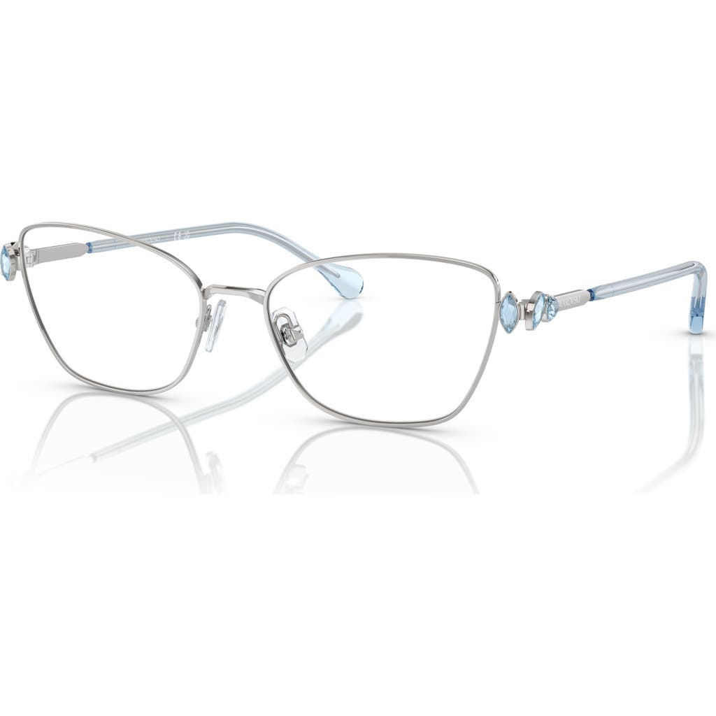 Swarovski 55mm Rectangle Optical Glasses In Metallic