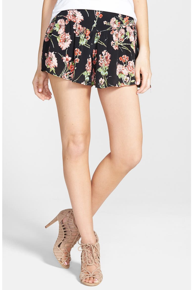 Floral Shorts, Main, color, BLACK/ PINK