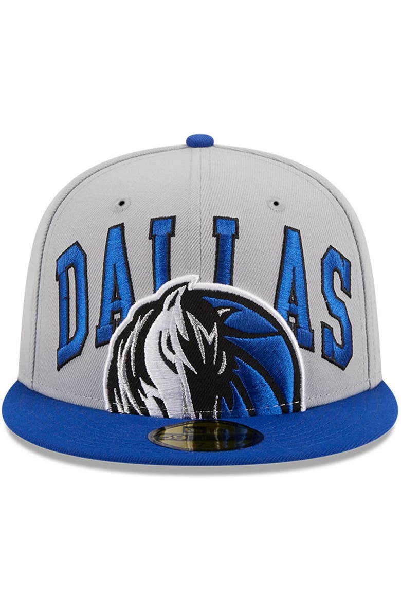 New Era Men's New Era Gray/Blue Dallas Mavericks Tip-Off Two-Tone 59FIFTY Fitted Hat, Alternate, color, 
