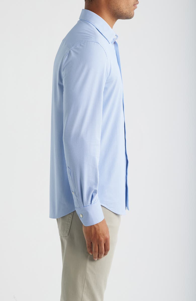 Bugatchi Julian Shaped Fit Stretch Button-Up Shirt, Alternate, color, Classic Blue