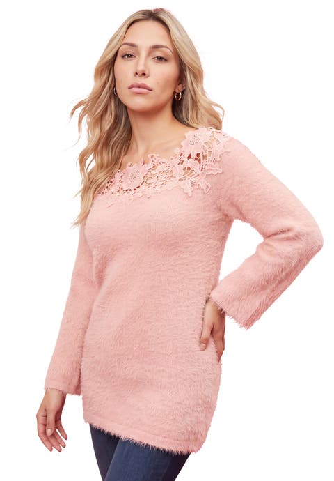 Eyelash Lace Neck Sweater