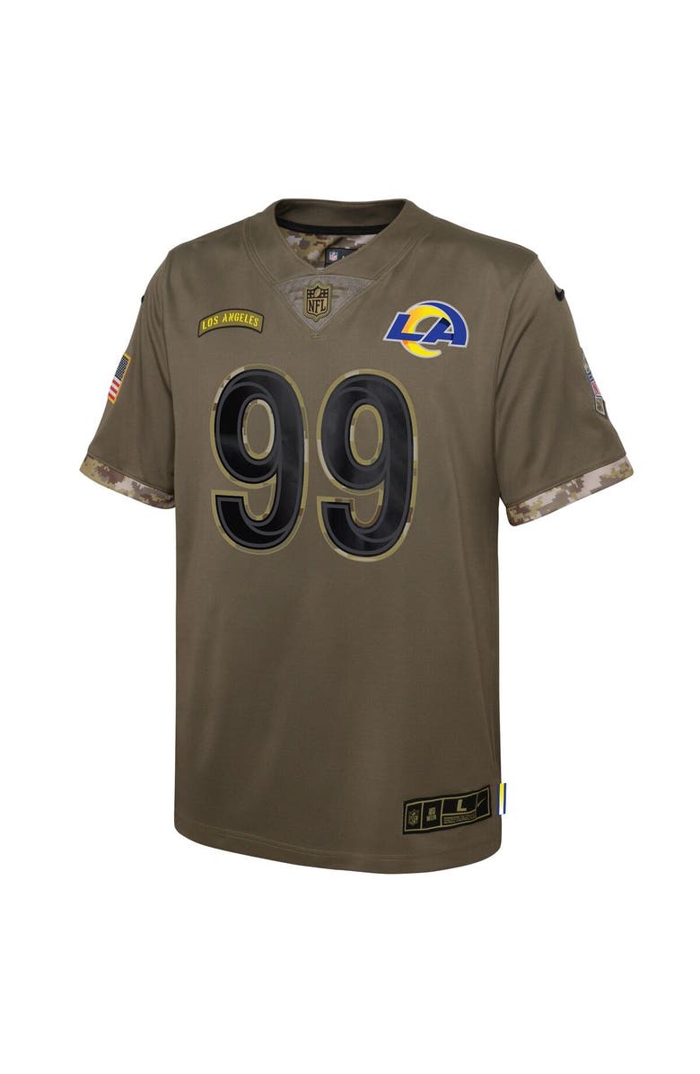 Nike Youth Nike Aaron Donald Olive Los Angeles Rams 2022 Salute To Service Player Limited Jersey, Alternate, color, 