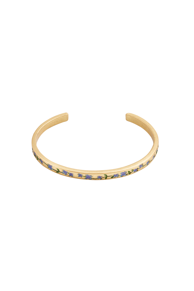 Forget Me Not Gold Bangle, Alternate, color, Gold