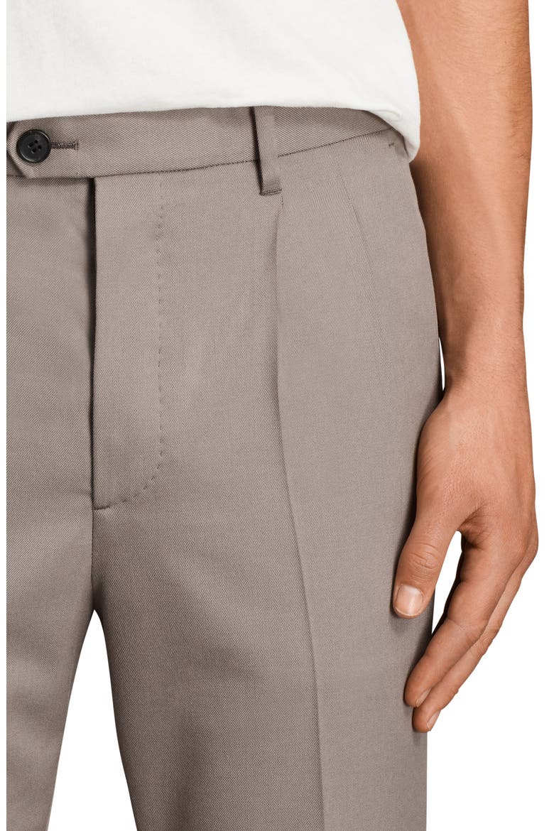 Tallis Pleated Cotton & Wool Trousers, Alternate, color, SOFT KHAKI GREEN