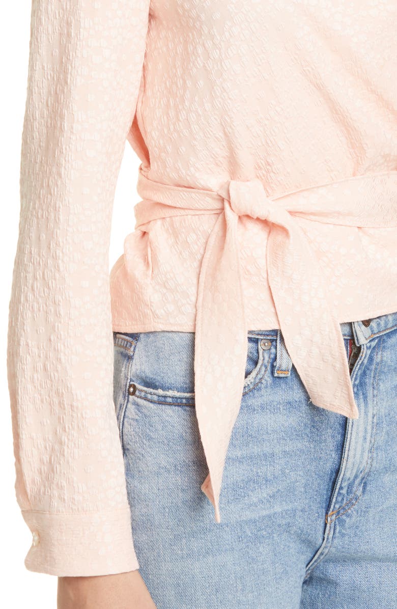 Samsøe Samsøe Luna Floral Jacquard Wrap Blouse, Alternate, color,