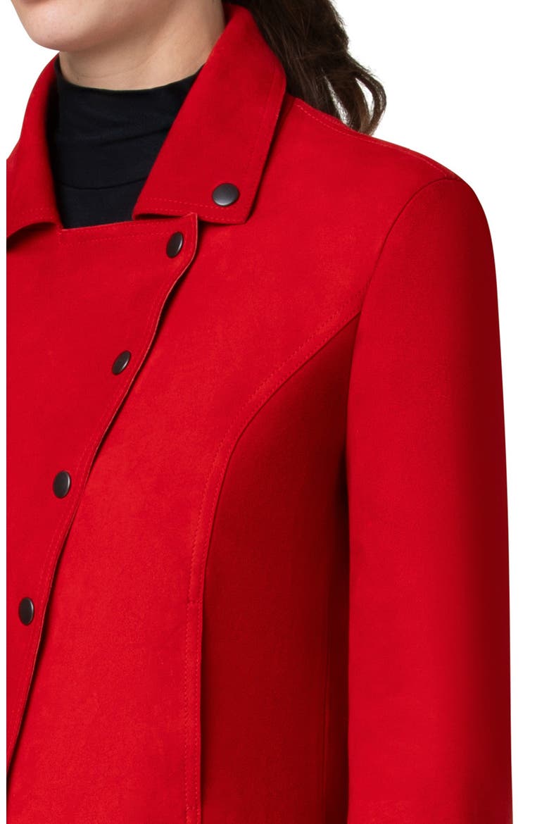 Suede Snap Biker Jacket, Alternate, color, LIPSTICK