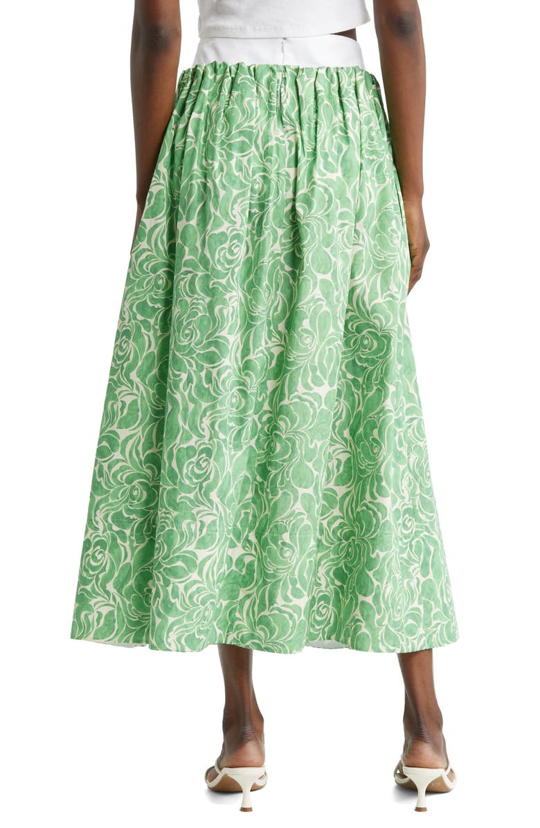 NACKIYÈ Almost Kelly Floral Print Cotton Maxi Skirt, Alternate, color,