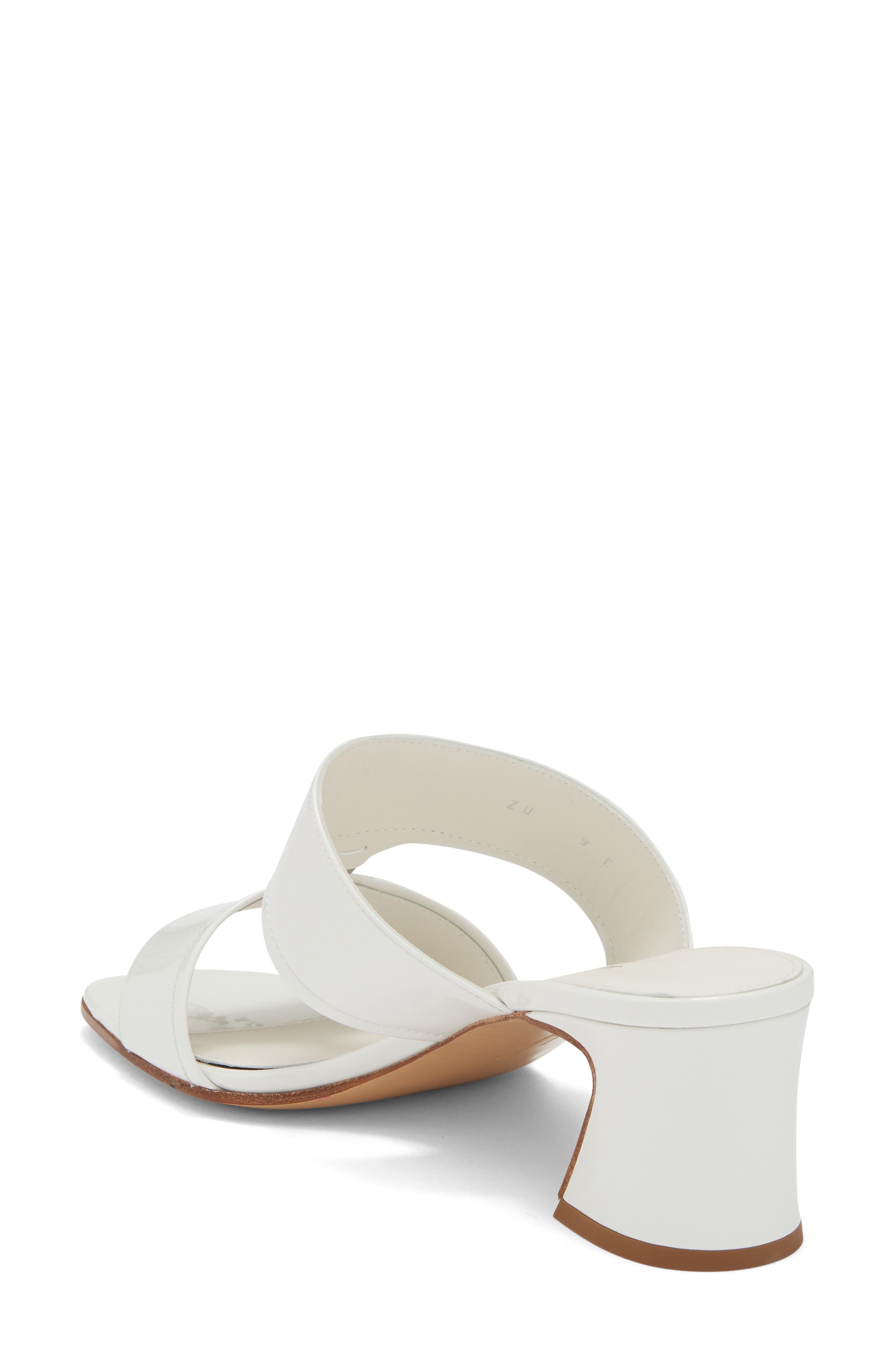 FERRAGAMO Tot 55 Patent Leather Slide Sandal, Alternate, color, White