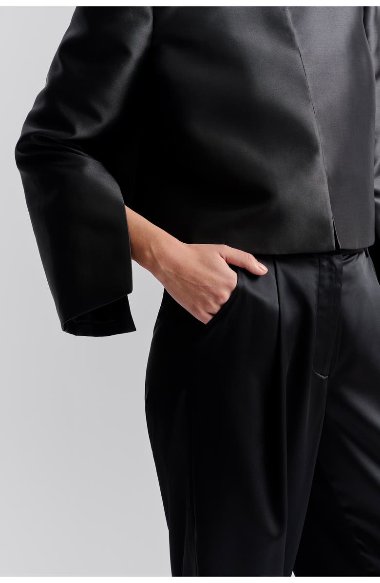 Malina Ruthie Cropped Long Sleeve Blouse, Alternate, color, Black