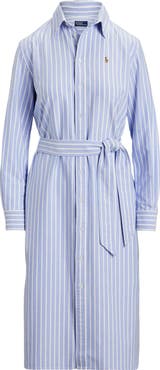 Polo Ralph Lauren Belted Long Sleeve Cotton Oxford Shirtdress