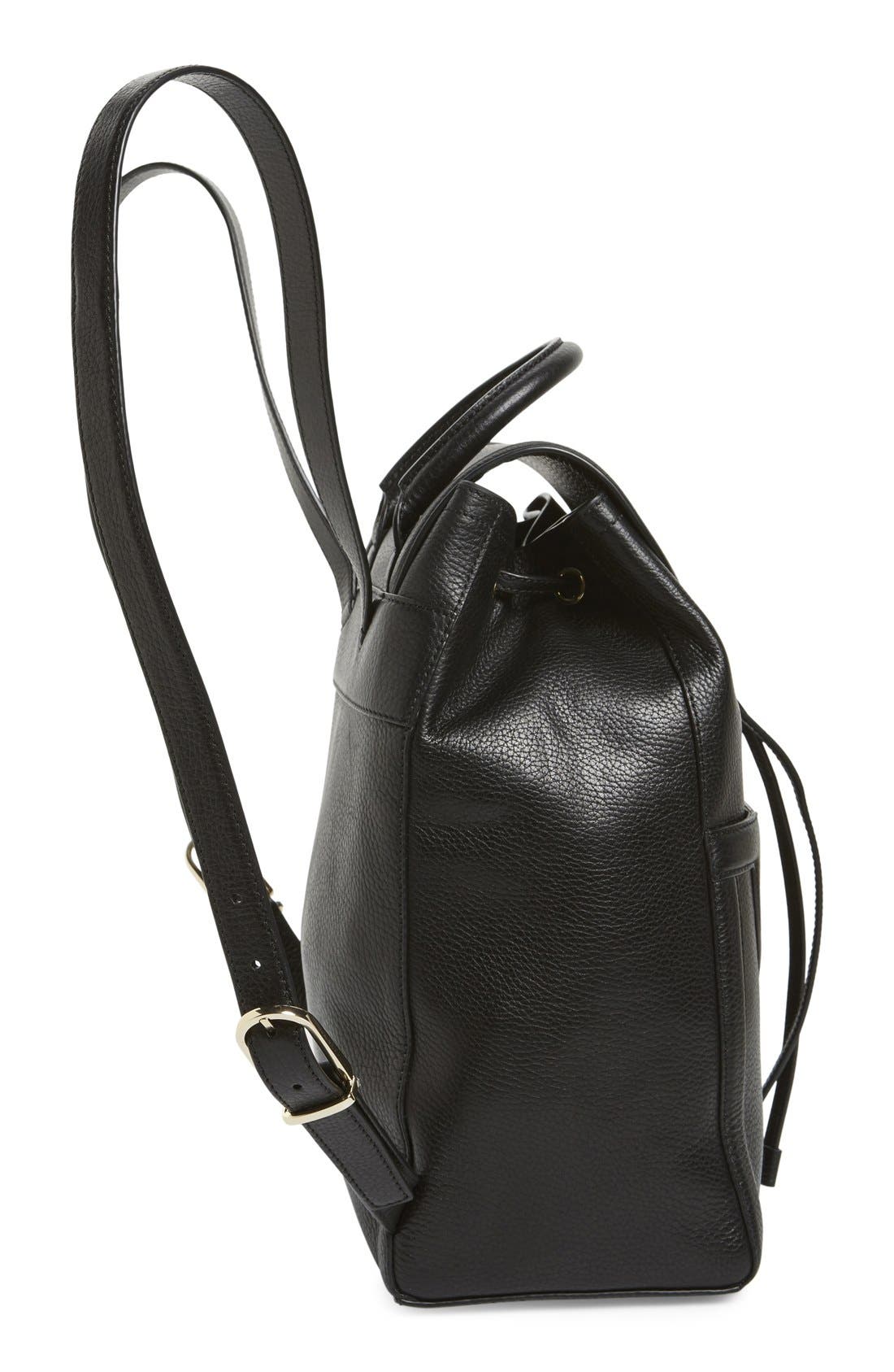 Tory Burch 'Serif T' Leather Backpack, Alternate, color, 