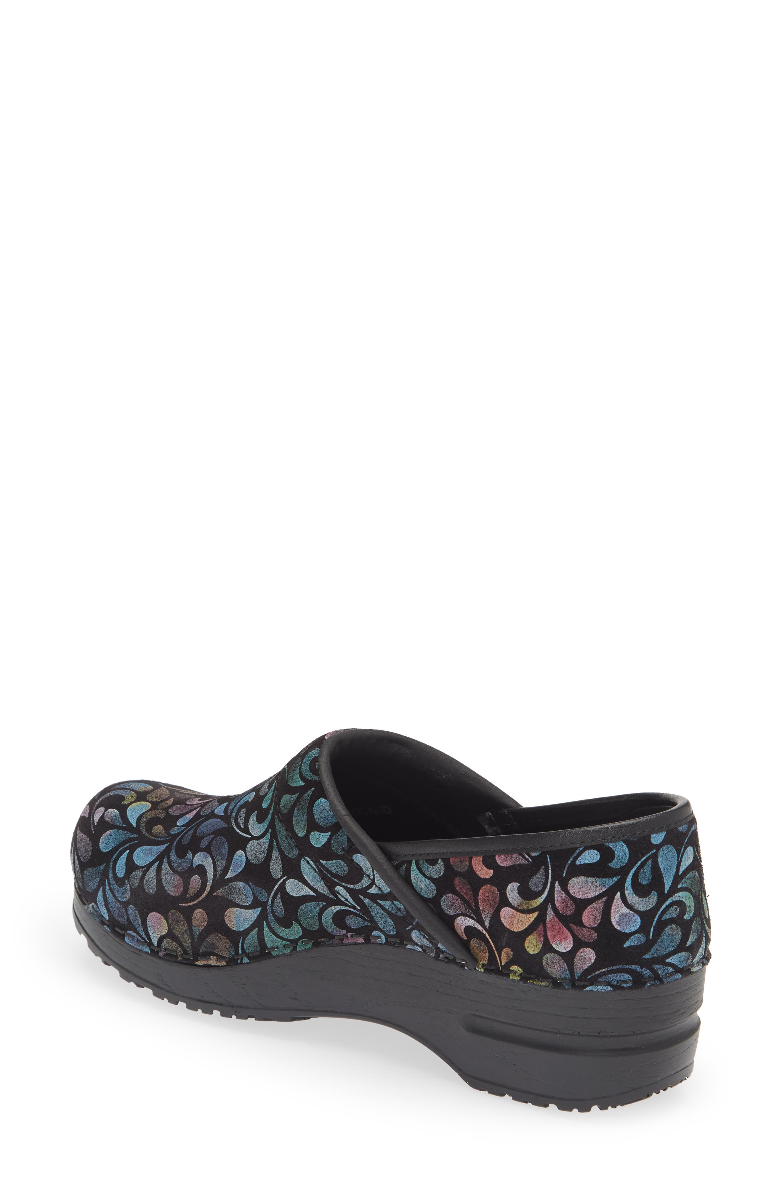 Sanita Plume Floral Print Clog, Alternate, color, Multicolor