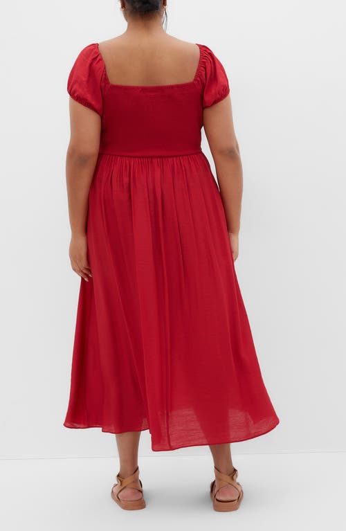City Chic Abbigail Puff Sleeve Maxi Dress In Red