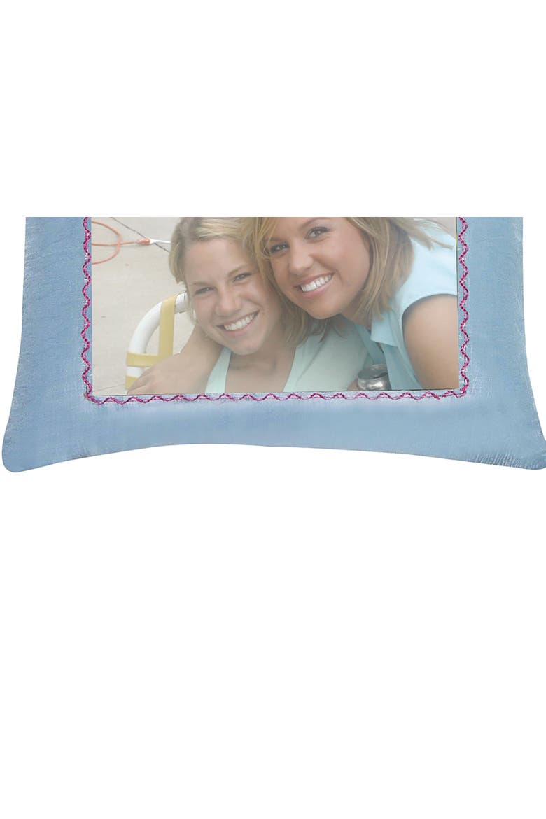 Beach Babe Picture Mini Accent Pillow, 10" x 10", Alternate, color, Blue