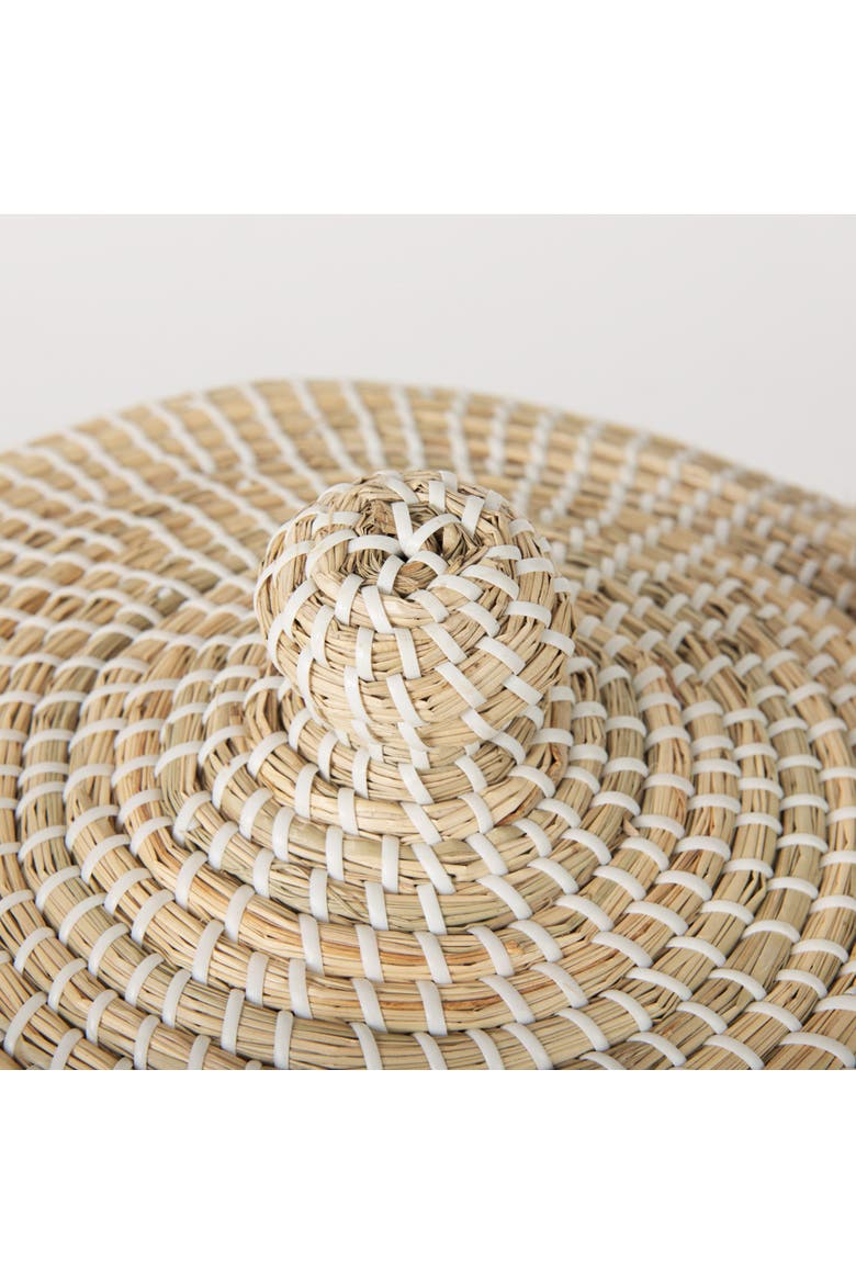 Olivia Seagrass Basket with Lid and Handles, Alternate, color, Beige