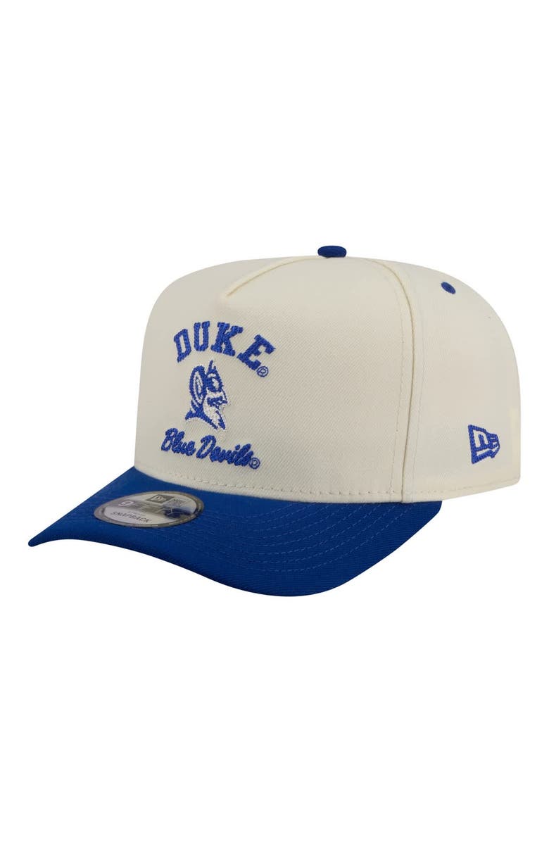 New Era Men's New Era  Cream/Royal Duke Blue Devils Two-Tone Arched 9FIFTY Snapback Hat, Alternate, color, Cream