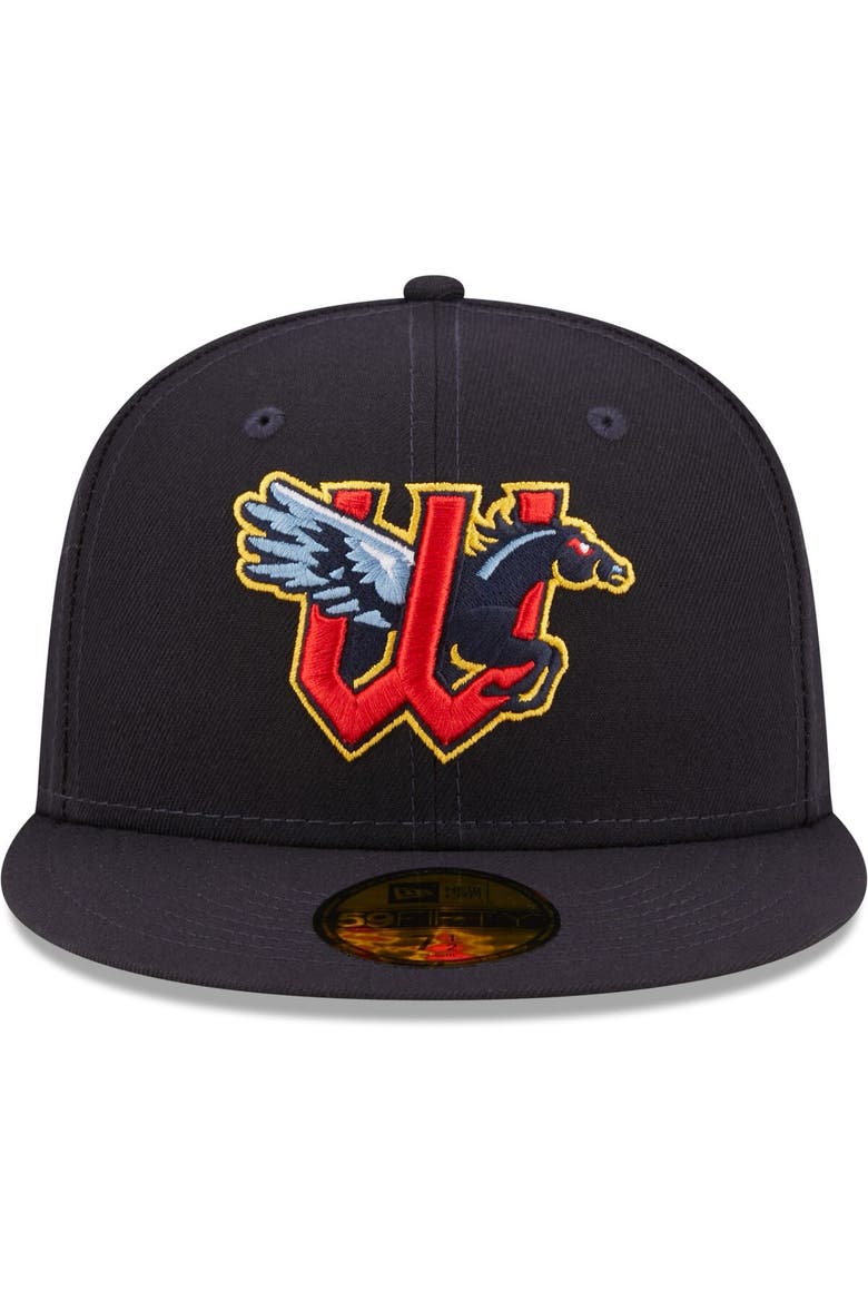 Men's New Era Navy Wichita Wind Surge Authentic Collection 59FIFTY Fitted Hat, Alternate, color, Navy