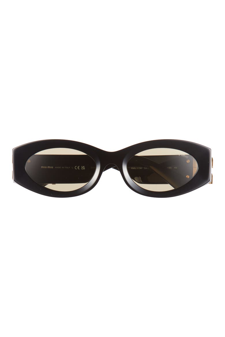 54mm Rectangular Sunglasses, Main, color, BLACK / YELLOW