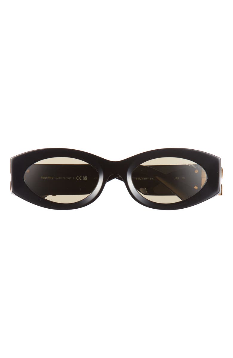 Miu Miu 54mm Rectangular Sunglasses, Main, color, Black/ Yellow