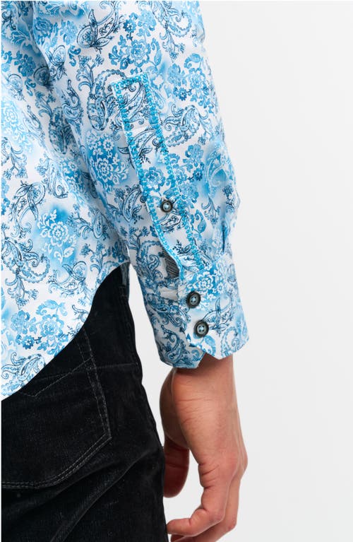 Robert Graham Edens Woven Shirt In Slate Blue