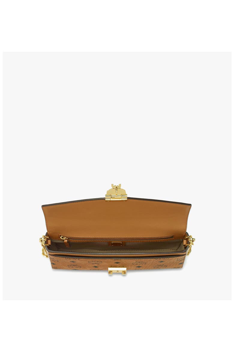 Tracy Chain Wallet in Visetos, Alternate, color, Cognac