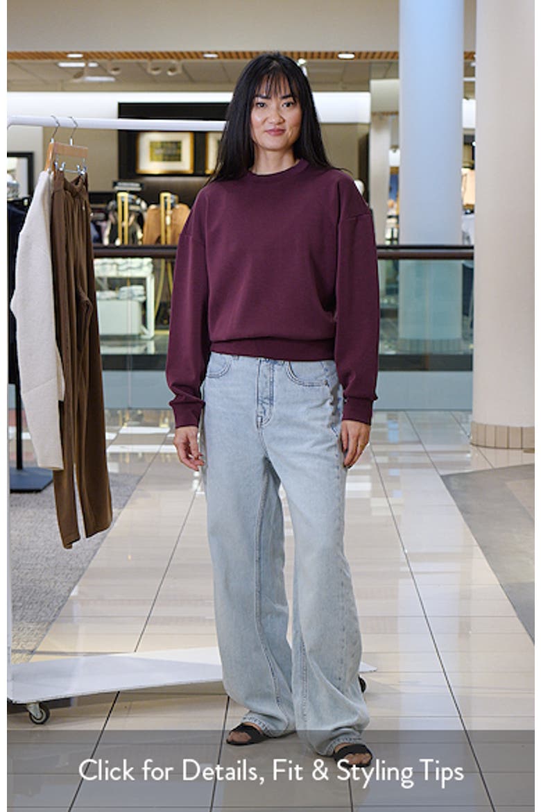 Zella Cozy Luxe Boxy Crewneck Sweatshirt (Women) | Nordstrom