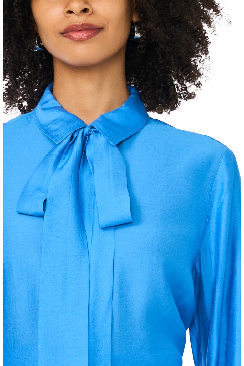 Cropped Shirt with Removable Tie, Alternate, color, CLASSIC BLUE