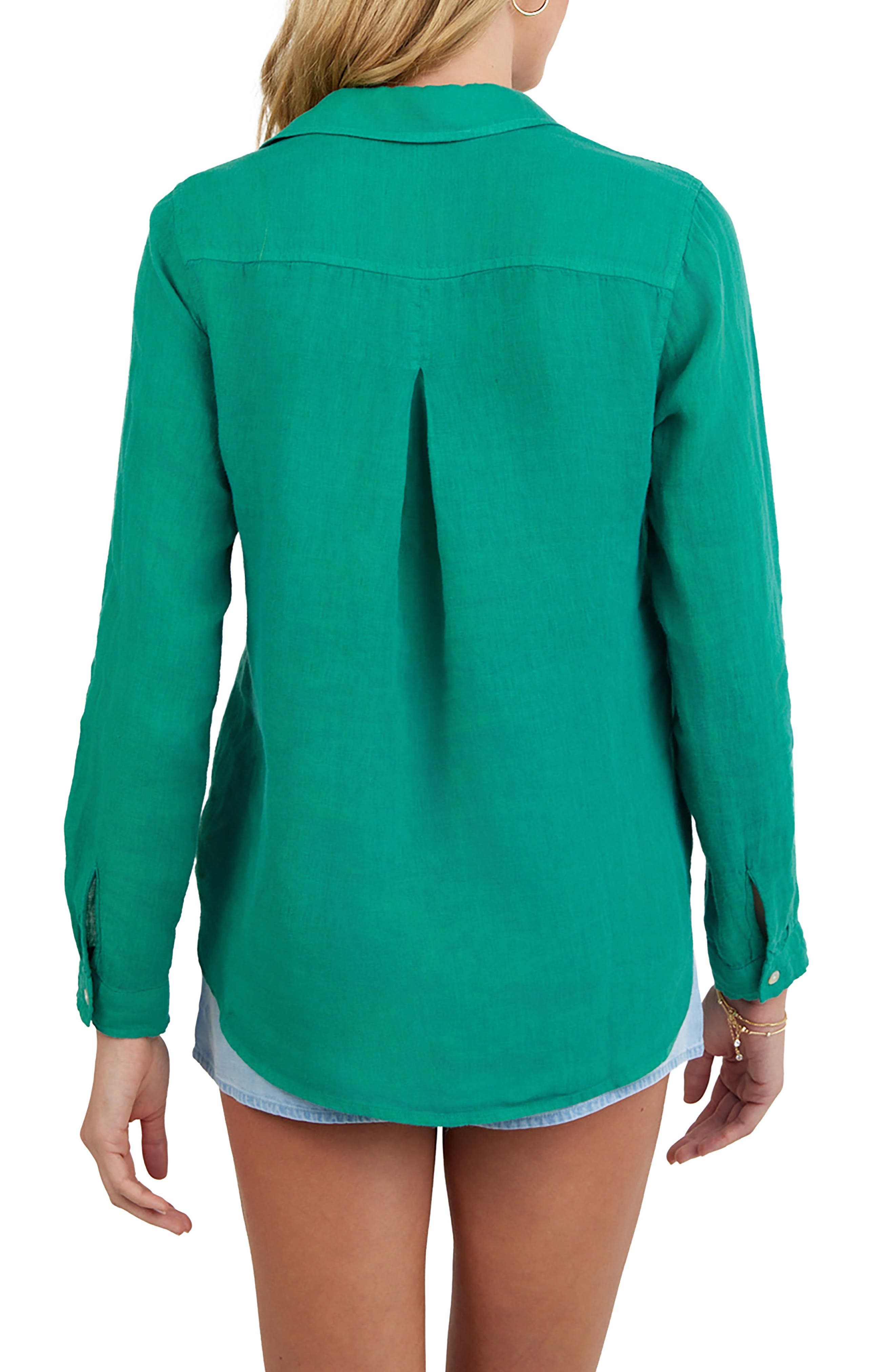 Garment Dyed Linen Button-Up Shirt - image 4