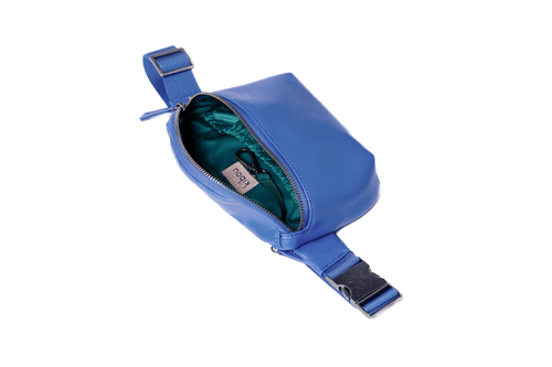 Kibou Wallet Bag Vegan Leather Crossbody Fanny Pack In Cobalt Blue