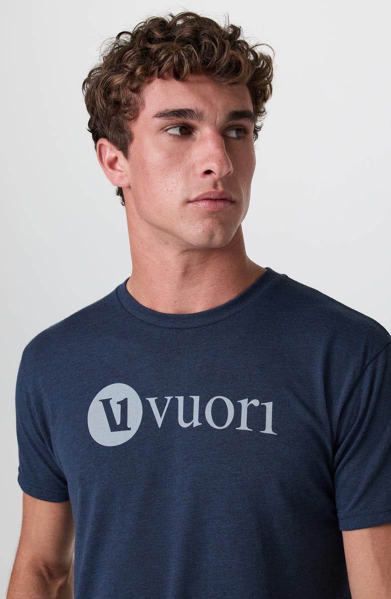 Vuori V1 Wordmark Logo Graphic T-Shirt, Alternate, color, Navy