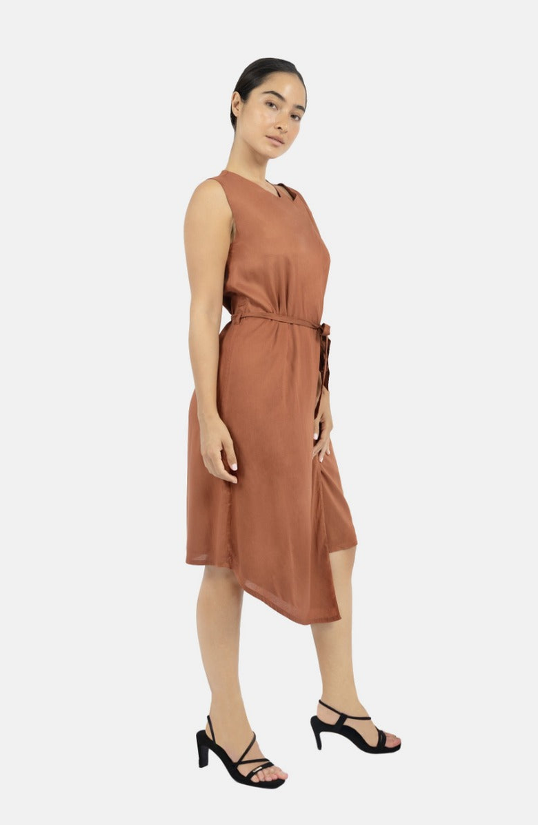 1People-US Funchal Asymmetric Wrap Dress, Alternate, color, Dark Red