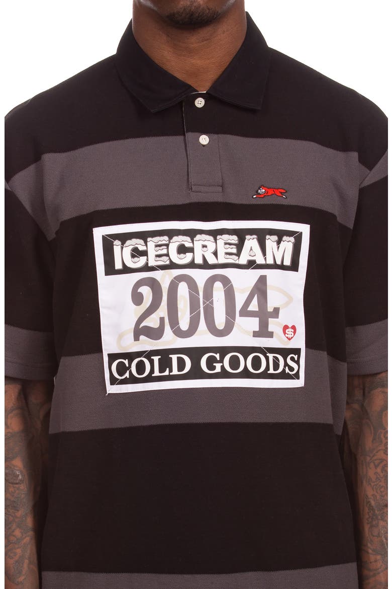 Strawberry Appliqué Polo, Alternate, color, BLACK