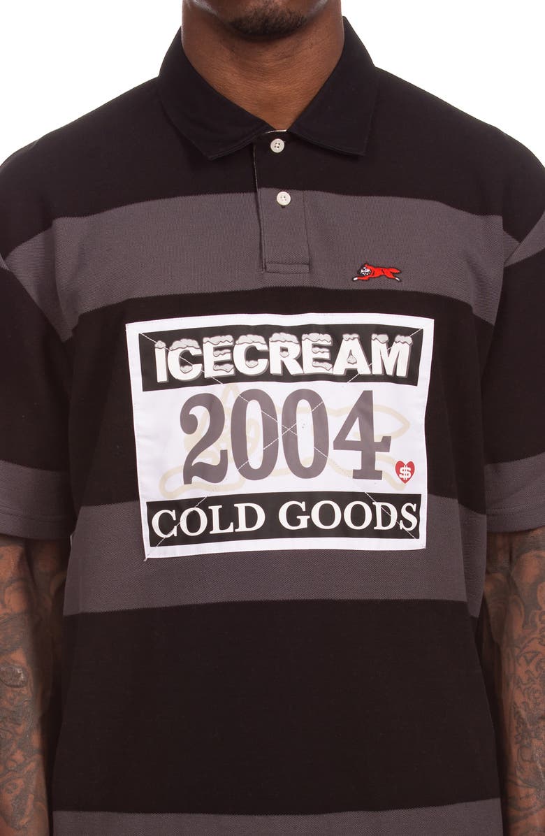ICECREAM Strawberry Appliqué Polo, Alternate, color, Black