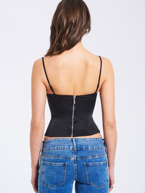 Miss Circle Padma Satin Lace Bustier Corset Top In Black